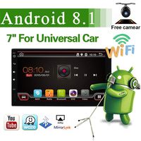 Latest Android 8.1 Car Radio 7" HD 1024600 Touchscreen Universal Car Navigation Stereo - 2 Din Quad core Car Entertainment Multimedia FM AM RDS Radio GPS WiFi Bluetooth Mirror Link(No DVD Player!)