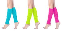 V28 Women Juniors 80s Eighty's Ribbed Leg Warmers for Party Sports, (3 Pack A)