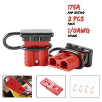 BUNKER INDUST 175A 1/0AWG Battery Quick Connect Wire Harness Plug Kit Battery Cable Quick Connect Disconnect Plug for Winch Auto Car Trailer Driver Electrical Devices,2 Pcs,Red