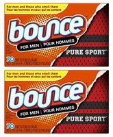 Bounce Pure Sport Dryer Sheets For Men, 70 Count (Pack of 2) Total 140 Sheets