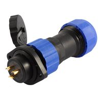 uxcell SD20 20mm 3P Flanged Waterproof Aviation Cable Connector Socket