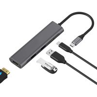 USB C Hub Multiport Adapter 4-in-1 Portable Space Dongle with 4K HDMI Output, USB 3.0, 100W PD Charger, USB 2.0, Compatible with MacBook Pro 2019/2018 and Other Type C Devices