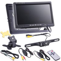Yescom 7" Car Rear View Color Monitor 16:9/4:3 TFT LCD Digital Night Vision Waterproof IP68 Wireless Camera Set