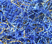 Crinkle Cut Paper Shred Filler Royal Blue & Gold for Gift Wrapping & Basket Filling - (1/2 LB)