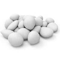 24 PCS Fireplace Ceramic Pebbles for Firepits ，for All Types of Indoor, Gas Inserts, Ventless & Vent Free, Electric, or Outdoor Fireplaces & Fire Pits. Realistic Clean Burning Accessories ... (white)