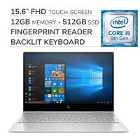 HP Envy x360 2-in-1 2019 Premium 15.6'' FHD Touch-Screen Laptop Notebook Computer, 4-Core Intel i5-8265U 1.6 GHz, 12GB RAM, 512GB SSD, No DVD,Backlit Keyboard,Wi-Fi,Bluetooth,Webcam,HDMI,Win 10 Home