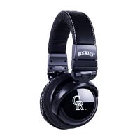 Colorad Rockies Headphones, w/High-Fidelity Drivers, In-Line Microphone, Detachable Cable, Compact Folding Design & Bamboo Box by BiGR Audio