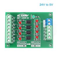 24V to 5V PLC Signal Converter Module, 4 Bit Optocoupler Isolator Maluokasa DST-1R4P-N Converter Board PNP NPN to NPN