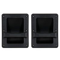 MIYAKO Speaker Cabinet Plastic Bar Handles Black Recessed Heavy Duty 8.3" X 6.5" (1 Pair - 2 pcs)