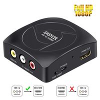 Easycel Upgraded Version RCA Composite CVBS AV to HDMI Video Audio Converter, Supports 720P/1080P Output Switch scaler Converter for PS2 N64 Wii TV STB VHS VCR Camera DVD, Black