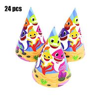 Baby Cute Shark Birthday Party Hats Shark Theme Party Supplies- Shark Family Baby Shower Birthday Party Decorations Yellow