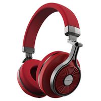 Bluedio T3 Extra Bass Bluetooth Headphones On Ear with Mic, 57mm Driver Folding Wireless Headset, Wired and Wireless Headphones for Cell Phone/TV/PC Gift (Red)