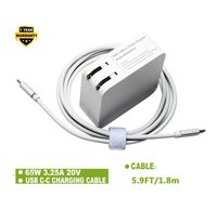 65w Type USB C Power Adapter Charger for Lenovo Yoga 910;ThinkPad X1 Carbon 5th; Yoga 720-13 Yoga 2nd Thinkpad 13 Ideapad 720S Yoga C930-13 S730-13 ThinkPad T480 P52S with USB-C to USB-C Cable