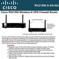 Cisco Small Business - Cisco Rv215W Wireless N Vpn Fi Rewall - Part Number RV215W-A-K9-NA