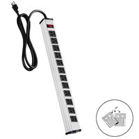 12 outlets Power Strip Offers 15A, 125V Multi-Outlet AC Power, 1875W Maximum Power,Heavy Duty Metal Power Strip with 9.8Ft Cord and Power Switch Control