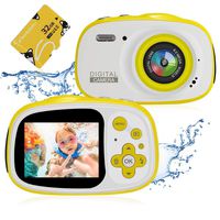 Kids Waterproof Camera,Delicacy 8MP 2.0 Inch HD Screen Camera Camcorder with 6X Digital Zoom,Rechargeable Toddler Video Camera with Photo Frame,32G TF Card Included