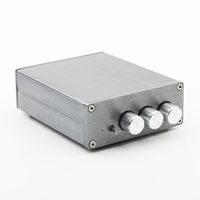 Power Stereo Amplifier Mini 2.0 Digital HiFi Stereo Amplifier Home Audio AMP, Dual-Channel, TPA3116, 50WX2 DIY, DC8-25V with High & Low Volume Control System and Tone Adjustment Light Gray