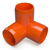 FORMUFIT F0123WE-OR-10 3-Way Elbow PVC Fitting, Furniture Grade, 1/2" Size, Orange (Pack of 10)