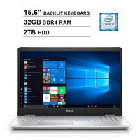 2020 Dell Inspiron 15 5584 15.6 Inch Touchscreen FHD Laptop (Inter 4-Core i7-8565U up to 4.6GHz, 32GB DDR4 RAM, 2TB HDD, Intel UHD Graphics 620, Backlit KB, Win 10, Silver) (Renewed)