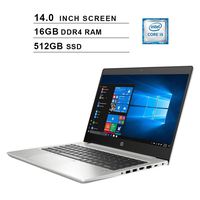 HP Newest ProBook 440 14-Inch Premium Business Laptop, Intel Quad Core i5-8265U up to 3.90 GHz, Intel HD 620, 16GB DDR4 RAM, 512GB SSD, HDMI, WiFi, Bluetooth, FP Reader, Windows 10 Pro, Silver