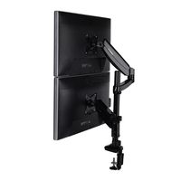 FLEXIMOUNTS Vertical Dual Monitor Mount LCD arm,Full Motion Stacking Desk mounts for 10"-27" Computer Monitor, w Clamp or Grommet Desktop Support