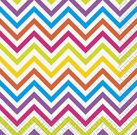 Rainbow Chevron Beverage Napkins, 16ct