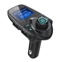 Bluetooth FM Transmitter 1.44 Inch Display Radio Adapter Car Kit with 5V 2.1A USB Car Charger MP3 Player Read Micro SD Card and USB Flash Drive