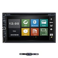 Audio System Navigation - Double Din GPS, Bluetooth Audio and Hands-Free Calling, 6.2 Inch Touchscreen LCD Monitor, MP3, CD, DVD Player, USB SD Ports, AUX Input, AM FM Radio Receiver Rear View Camera