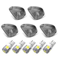 White Cab Marker lights, YITAMOTOR Smoke Roof Cab Marker Lights Covers w/LED Bulbs Aftermarket Replacement Compatible for Ford F150 F250 F350 F450 F550 Super Duty Pickup Truck