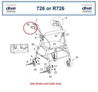 Drive Medical Brake System for R6 Rollators, 1.1 Pound