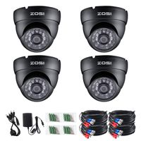 ZOSI 4 Pack 1080P Security Cameras 2.0MP 4-in-1 Mode Outdoor Indoor with 3.6mm 24PCS Infrared IR Lens Day Night CCTV IR Cut Surveillance Security Camera Black TVI/CVI/AHD/CVBS 960H Analog