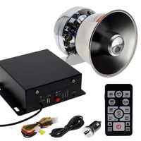 DORRALE Car Police Siren Signal PA System 100W DS7300 Wireless Amplifier,Sliver Metal Round Cone Speaker,DC12V,100W,Multi-Tones,Two Lights Control,Emergency Electronic Siren for Vehicles