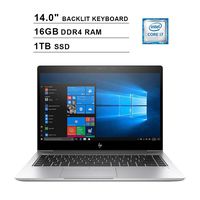 2019 HP EliteBook 840 G5 14 Inch FHD Laptop(8th Gen Intel Quad Core i7-8550U up to 4.0 GHz, 16GB RAM, 1TB SSD, Intel UHD Graphics 620, Backlit Keyboard, Bluetooth, WiFi, Windows 10 Pro, Silver)