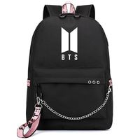 NUOFENG Kpop BTS Backpack Bangtan Boys Support Satchel Schoolbag Casual Daypack Laptop Bags (1. Black2)