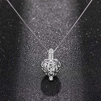 1Pc Women Silver Heart Shape Pearl Beads Cage Pendant Necklace Jewelry Gift 925 Bright Cute For gift Cheap Elegant Aesthetic Fashionable Womens Comfy Wonderful