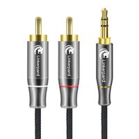 Amazon Brand:Linkerpard 3.5mm to 2-Male RCA Adapter Audio Stereo Cable, 4.9 Feet, 1.5 Meters