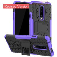 Oneplus 7 Pro Case,Osophter Dual Layer Shock-Absorption Cover Full-Body Protective Cell Phone with Kickstand Combo PC+TPU Back Cases for One Plus 7 Pro(Purple)