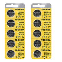 Toshiba CR2016 Battery 3V Lithium Coin Cell (10 Batteries)