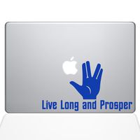 The Decal Guru Live Long and Prosper Decal Vinyl Sticker, 13" MacBook Pro (2016 & Newer Models), Dark Blue (1349-MAC-13X-DB)