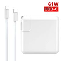61W USB C Charger Power Adapter,UL Certified Fast Type C PD Wall Charger for MacBook Pro 13", MacBook Air,HP Spectre,Dell XPS,Matebook and More with 6.6FT USB C-C Cable