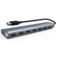 WAVLINK Aluminum 7 Port USB 3.0 Hub Superspeed with 5V/4A Power Adapter Multitask USB Extender Plug and Play for MacBook, iMac, Ultrabook, PC