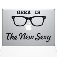 The Decal Guru Geek is The New Sexy MacBook Decal Vinyl Sticker - 15" MacBook Pro (2015 & Older) - Black (1066-MAC-15P-BLA)