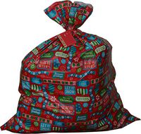 Kraft King Jumbo Gift Bag for Giant Gifts; 36" x 44" Christmas Prints; Pack of 3 Heavy Duty Bags