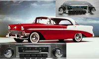 Bluetooth Enabled 1955-1956 Bel Air, Nomad, One-Fifty, Two-Ten 300w Slidebar AM FM Car Stereo/Radio