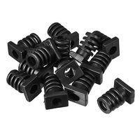 uxcell 15Pcs 6mm Inner Dia PVC Square Strain Relief Cord Boot Protector Sleeve Power Tool Hose Black