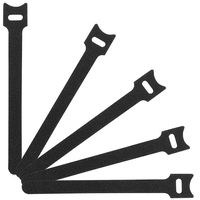 Heze 100 pcs Reusable Fastening Cable Ties Nylon Cloth Hook and Loop Cord Ties 6" x 1/2" (Black)