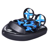shamoluotuo JJRC H36F Mini Drone Boat Vehicle 3 in 1 RC Quadcopter Watercraft w/Headless Mode 2.4G Remote Control One Key Return 360° Flips Roll Stunt w/ 3 Batteries + 12 Spare Propeller (Blue)