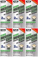 Nicotine Gum 2mg Sugar Free Mint Flavor Generic for Nicorette 50 Pieces per Box Pack of 6 Total 300 Pieces