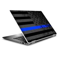 Laptop Notebook Skin Vinyl Sticker Cover Decal for 14" HP 2 in 1 Touchscreen Chromebook x360 - Thin Blue line American Flag Distressed