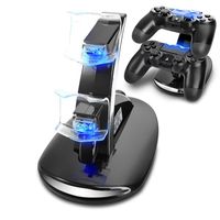 TNP PS4 Controller Charge Station - 2x USB Simultaneous Charger Dual Charging Dock Cradle Stand Accessory for Sony Playstation 4 Gaming Control with LED Indicator + Micro Cable (Black) [Playstation 4]